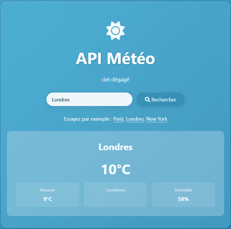 Meteo city savoir la méteo de sa ville